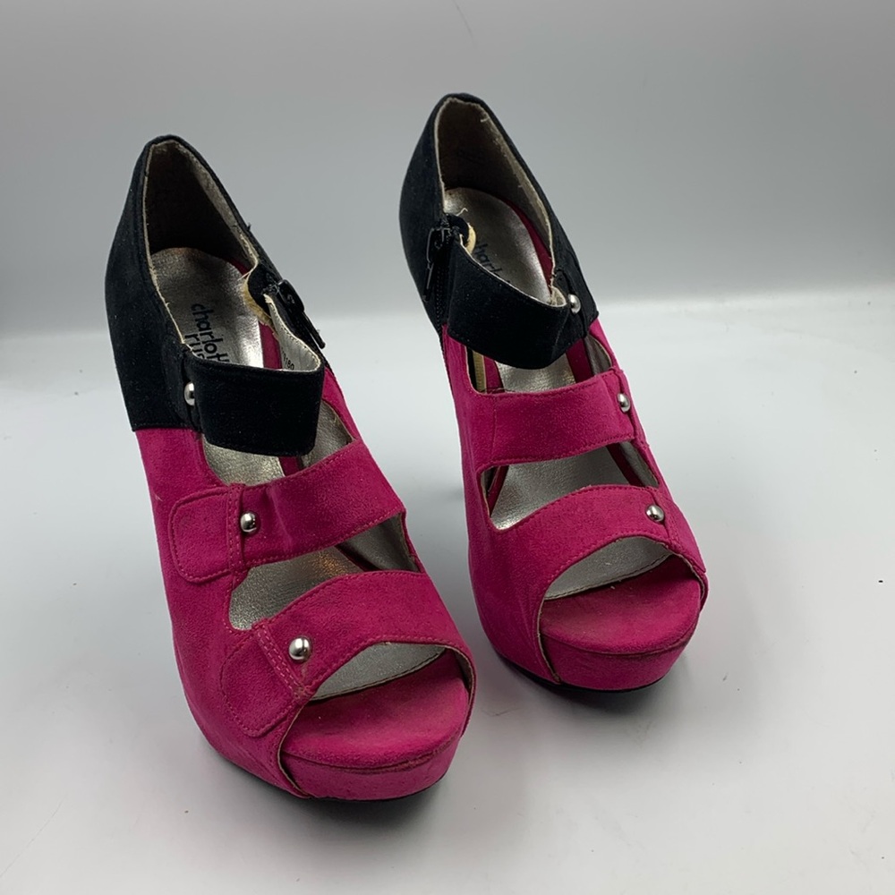 High heel platform booties.